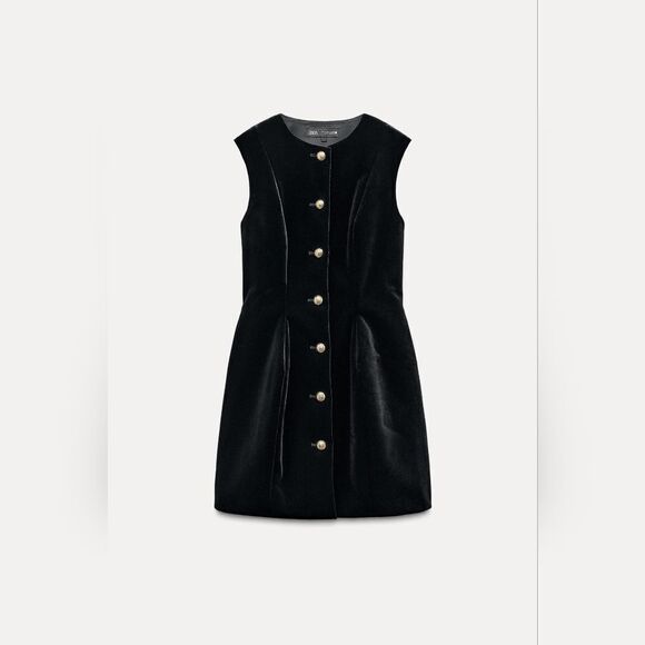 NWT ZARA Benla PEPLUM VELVETβDRESS ZW COLLECTION - Picture 11 of 15